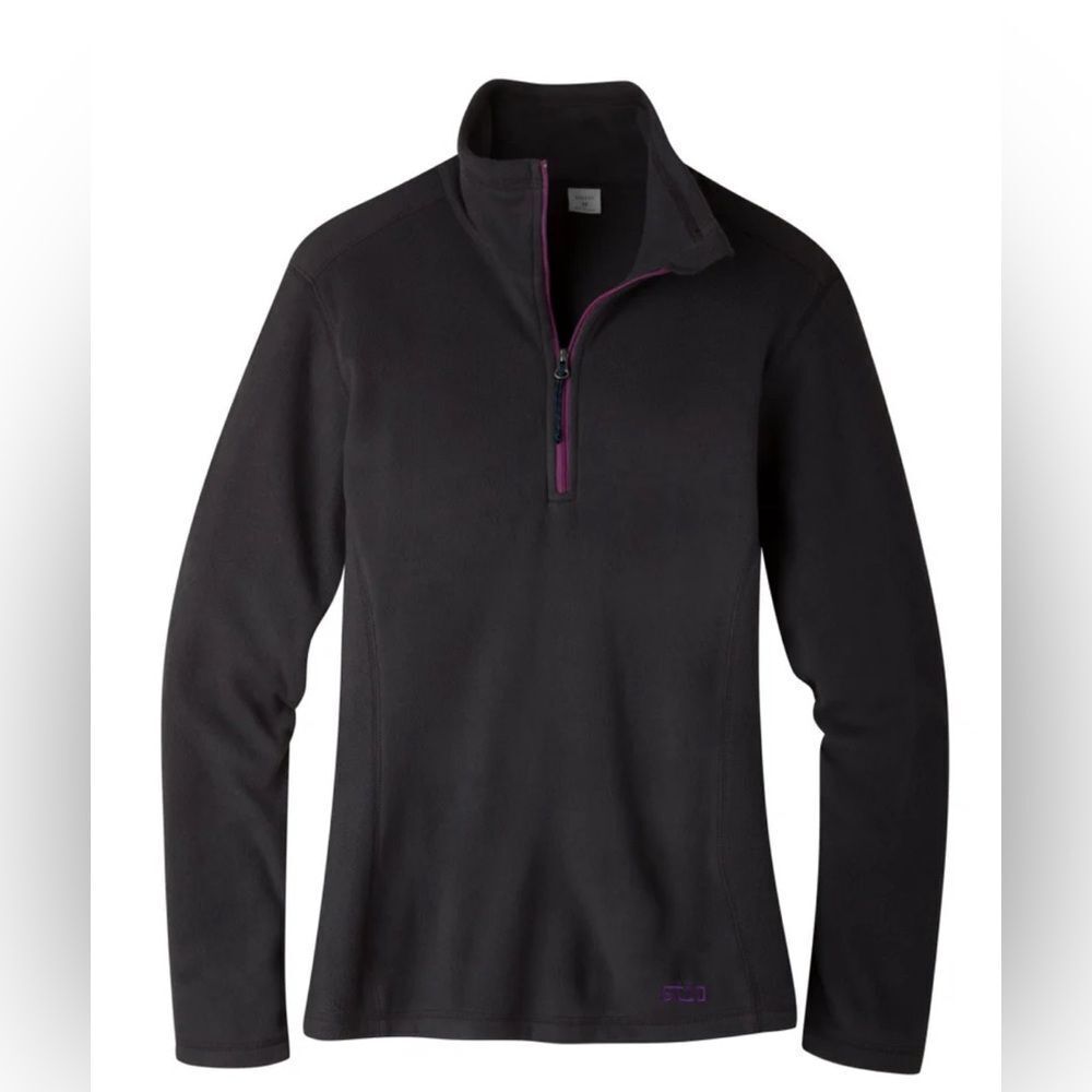 Stio Stettner Microfleece Half Zip Pullover Size L Black Purple